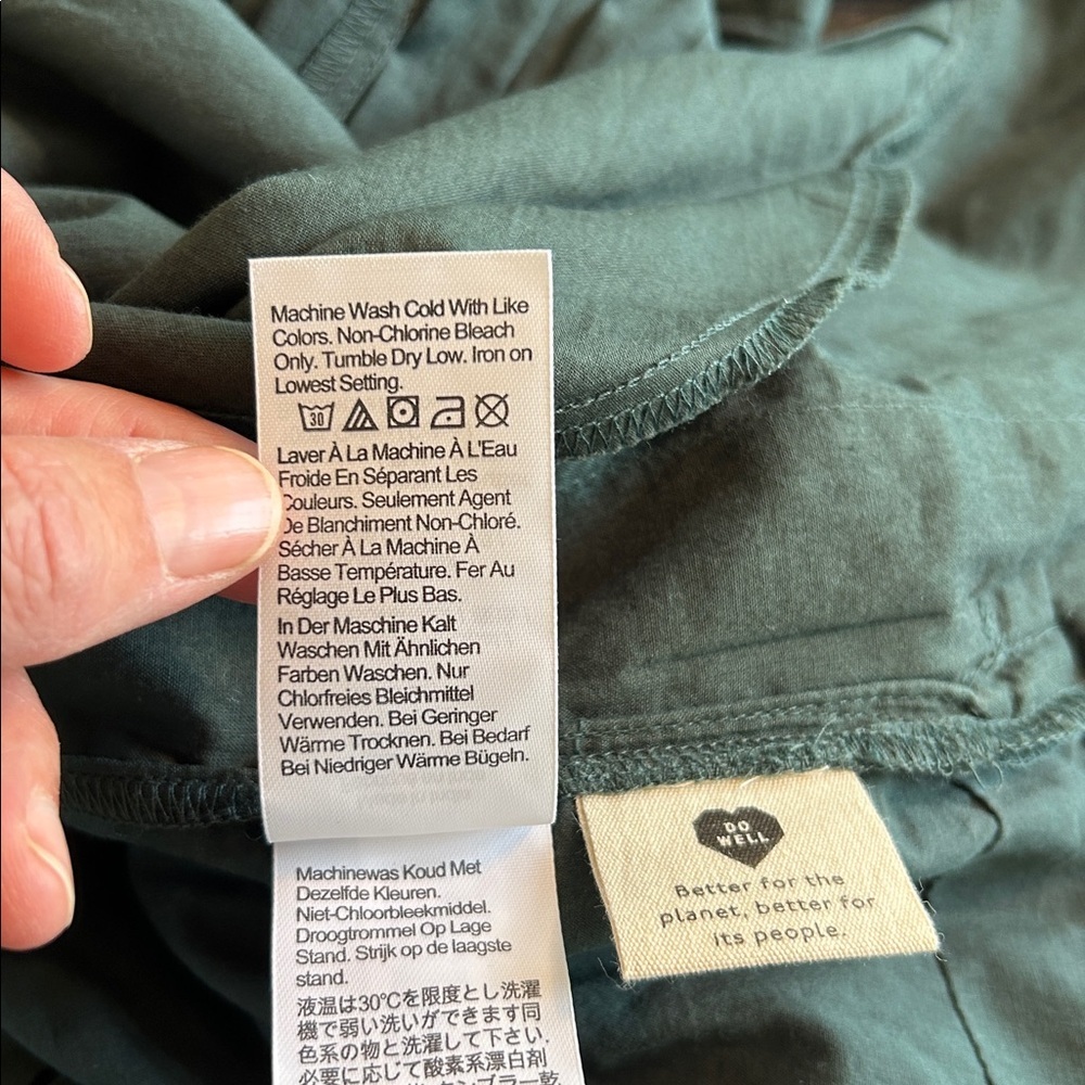 Madewell Crinkle Poplin Wrap Mini Dress in Dark Palm Green - Picture 9 of 13